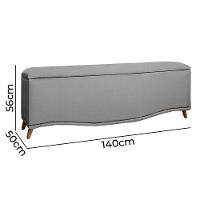 Cabeceira E Calçadeira Holanda 140cm Shop Das Cabeceiras Grafite - 5