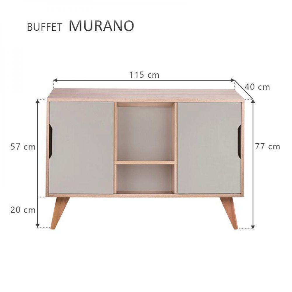 Balcão Buffet Com 2 Portas Carvalho E Verde - 2