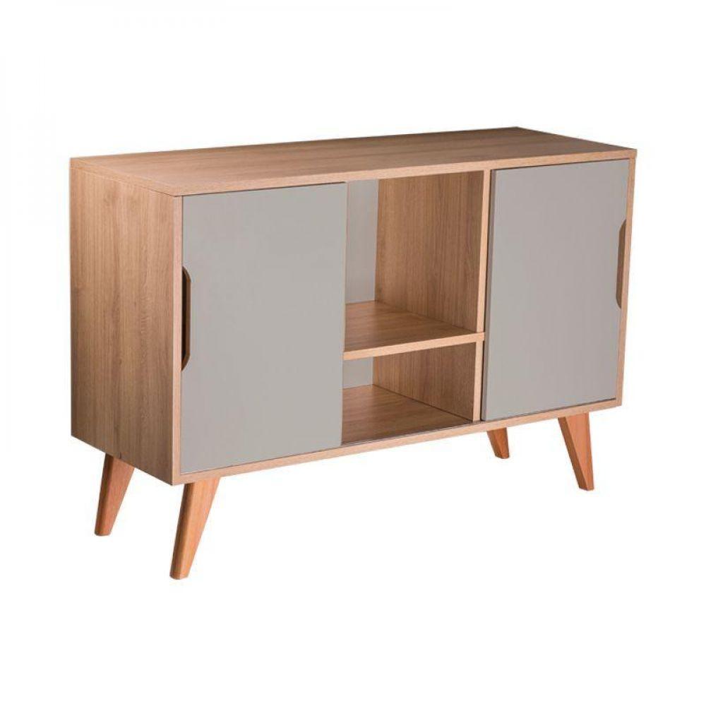 Balcão Buffet Com 2 Portas Carvalho E Verde - 4