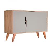 Buffet Aparador Com 3 Portas Murano Carvalho E Verde - 5