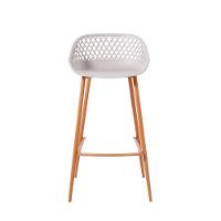 Kit Com 2 Banquetas Monaco Assento Em Polipropileno E Base Em Aço Fratini Nude - 4