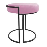 Kit 02 Puff Love Suede Base Preto Rosa Bebê - 6