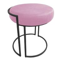 Kit 02 Puff Love Suede Base Preto Rosa Bebê - 7