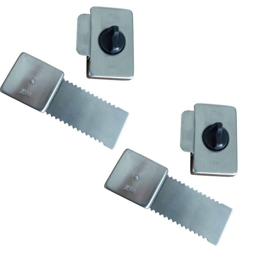 Kit 2 Fechadura De Encaixar Jbm Fc2 Porta De Correr Fechamento Interno 15cm - 1