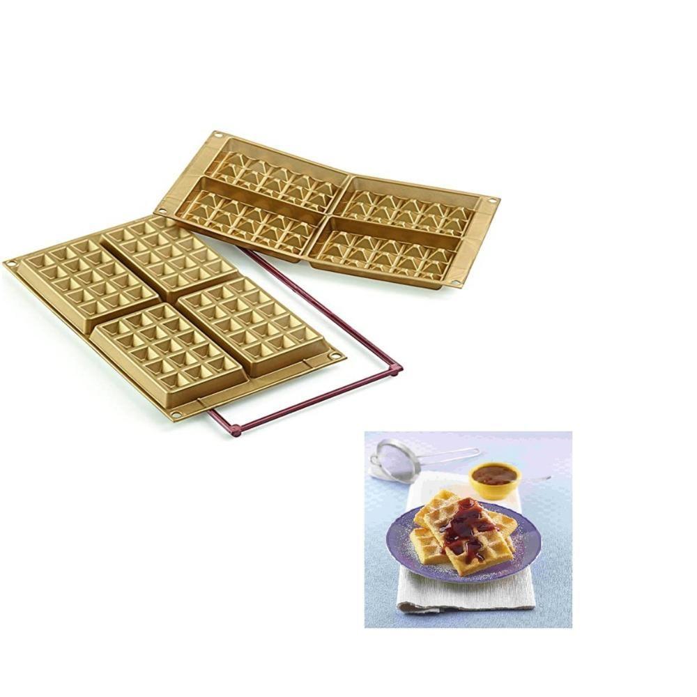 Forma Molde Waffle Retangular Silicone Classic Silikomart - 1