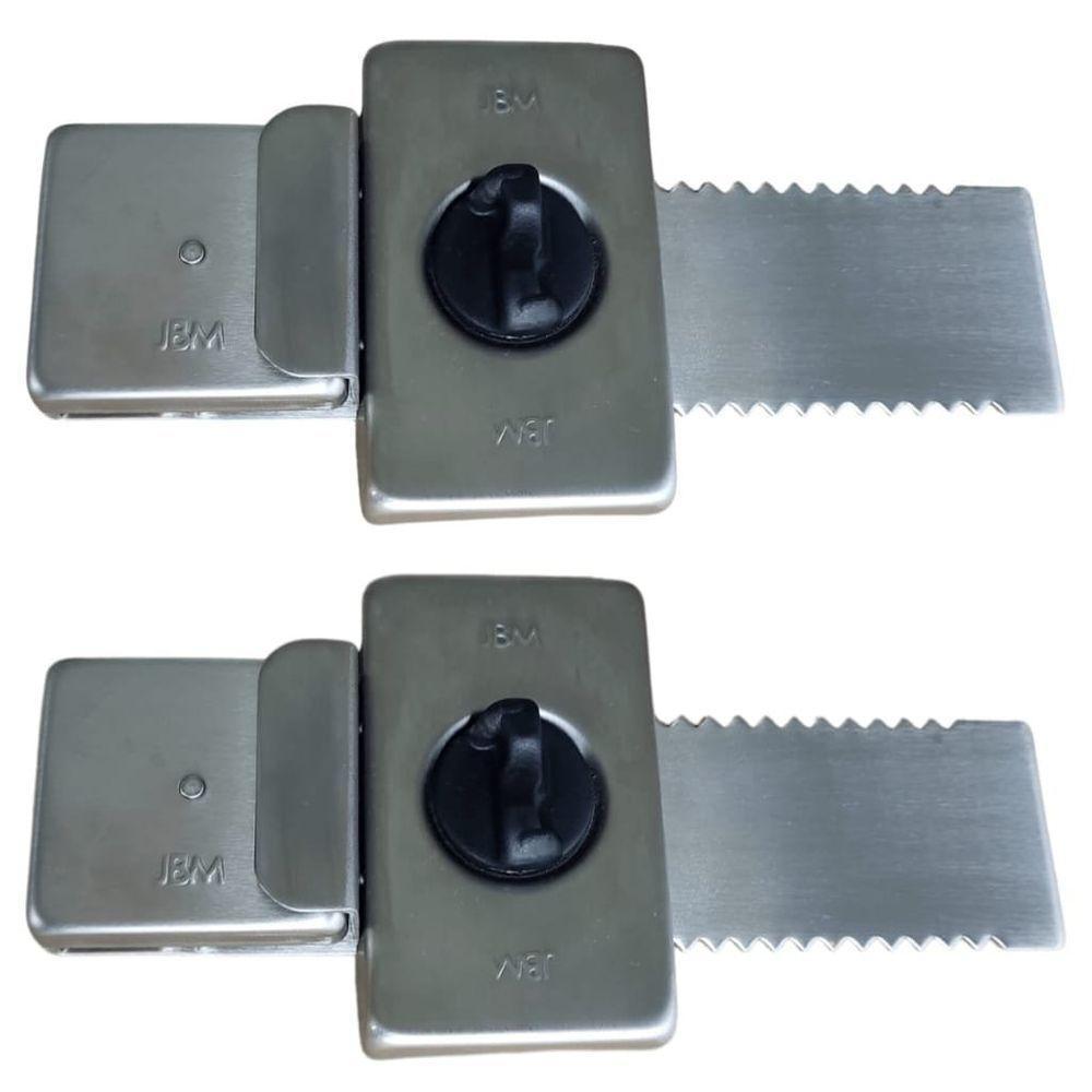 Kit 2 Fechadura De Encaixar Jbm Fc2 Porta De Correr Fechamento Interno 20cm - 1