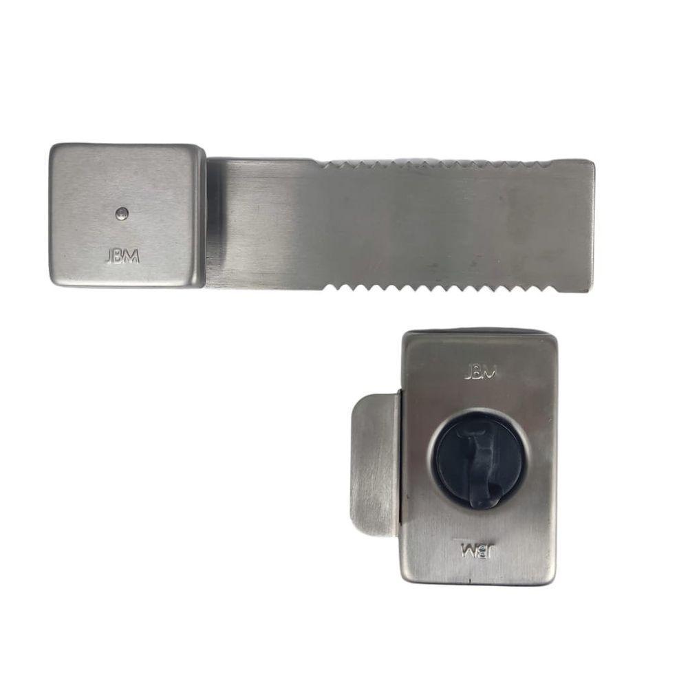 Kit 2 Fechadura De Encaixar Jbm Fc2 Porta De Correr Fechamento Interno 20cm - 2