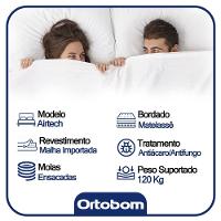 Cama Box Casal Suede + Colchão Casal Ortobom Airtech Molas Springpocket (65x138x188) Marrom - 5