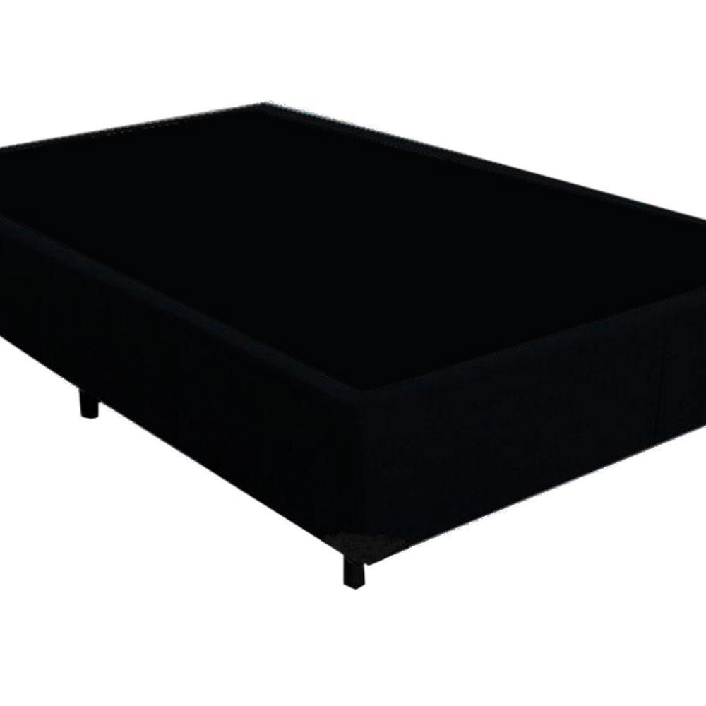Base Box Casal Blindado Extremo Reforçado Homequeen Suede Preto 40x138x188 - 3