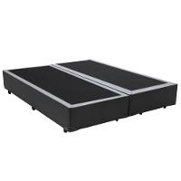 Base Box King Bipartido Homequeen Corino Cinza 40x193x203 - 1