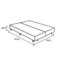 Base Box Blindado King Bipartido Homequeen Suede Cinza 40x193x203 - 2