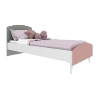 Cama Solteiro Colchão Incluso Mdf Doçura Branco Cinza Rosa - 1