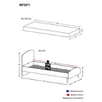 Cama Solteiro Colchão Incluso Mdf Doçura Branco Cinza Rosa - 2