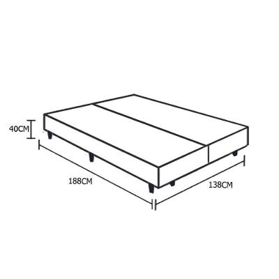 Base Box Blindado Casal Bipartido Extremo Reforçado Homequeen Sintético Branco 40x138x188