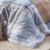 Kit Edredom Cinza Queen 03 Peças Dupla Face Percal - 6