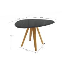 Mesa De Jantar Kappesberg Em Madeira Maciça Com Tampo De Vidro Preto Fosco 135cm - 2