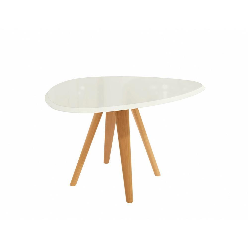 Mesa De Jantar Kappesberg Em Madeira Maciça Com Tampo De Vidro Off White 135cm - 1