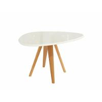 Mesa De Jantar Kappesberg Em Madeira Maciça Com Tampo De Vidro Off White 135cm - 1