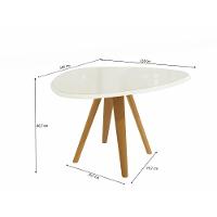 Mesa De Jantar Kappesberg Em Madeira Maciça Com Tampo De Vidro Off White 135cm - 2