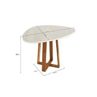 Mesa De Jantar Kappesberg Em Madeira Maciça Com Tampo De Vidro Off White 135cm - 2