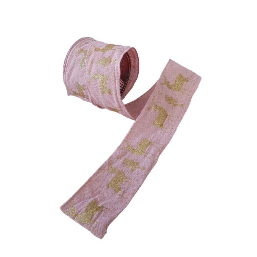 Fita Aramada Em Algoidão Rosa Comp 9.14m - 1