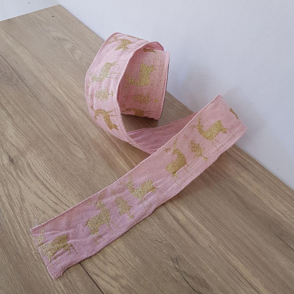 Fita Aramada Em Algoidão Rosa Comp 9.14m - 2