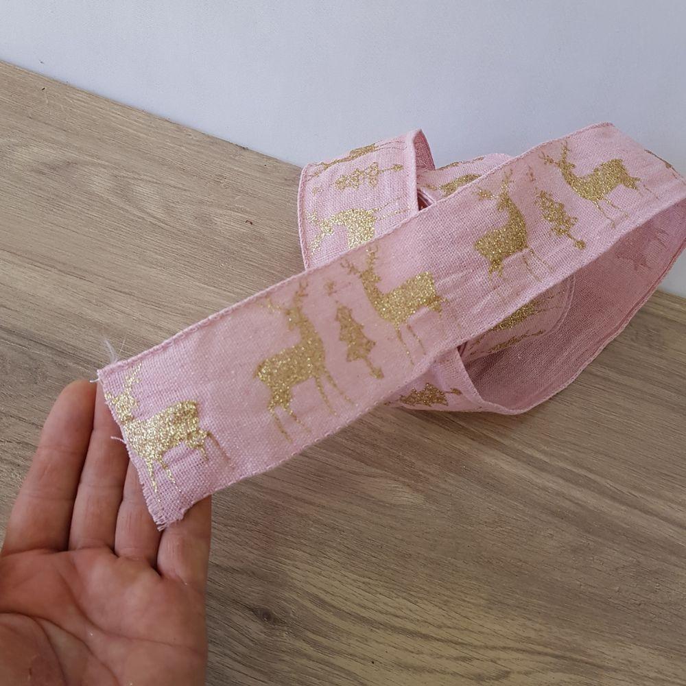 Fita Aramada Em Algoidão Rosa Comp 9.14m - 3