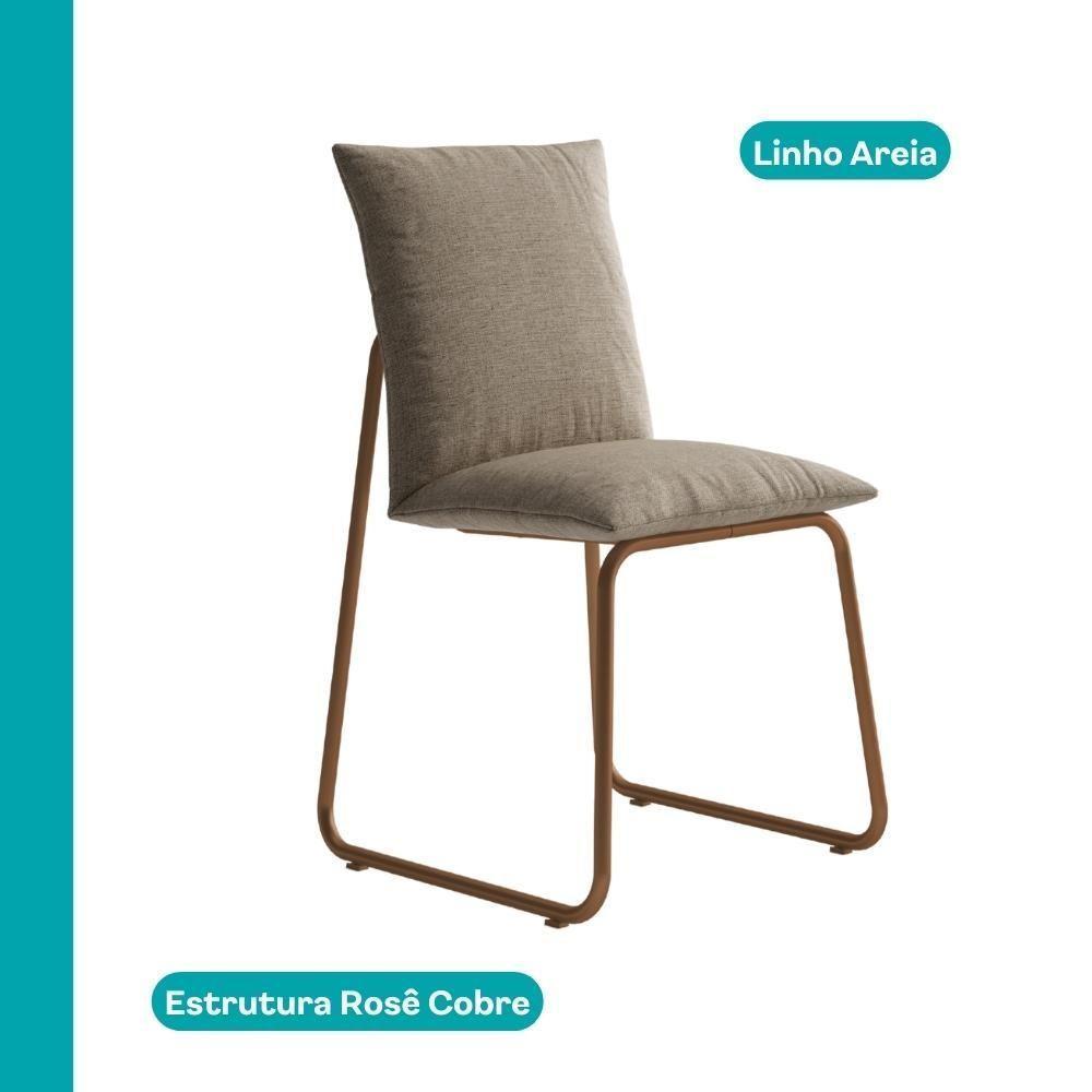 Conjunto Sala De Jantar 4 Cadeiras Bolzano Carraro Petra E Rosê - 6