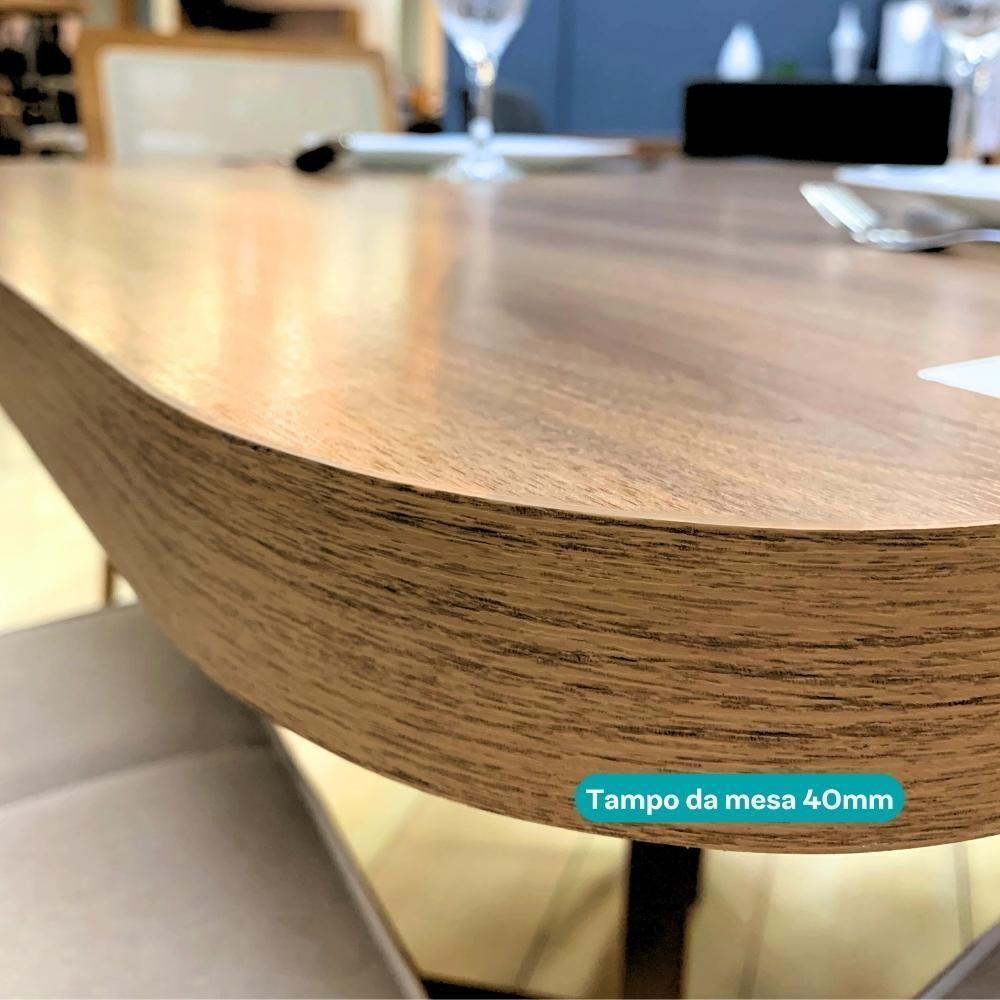 Conjunto Sala De Jantar Paris 6 Cadeiras Carraro Areia/rose/nogal - 6