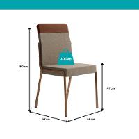 Conjunto Sala De Jantar Paris 6 Cadeiras Carraro Areia/rose/nogal - 3