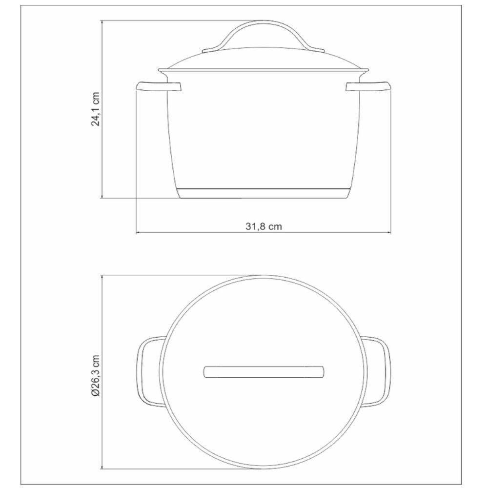 Caldeirão Allegra 24 Cm 7,5 L Em Aço Inox - 5