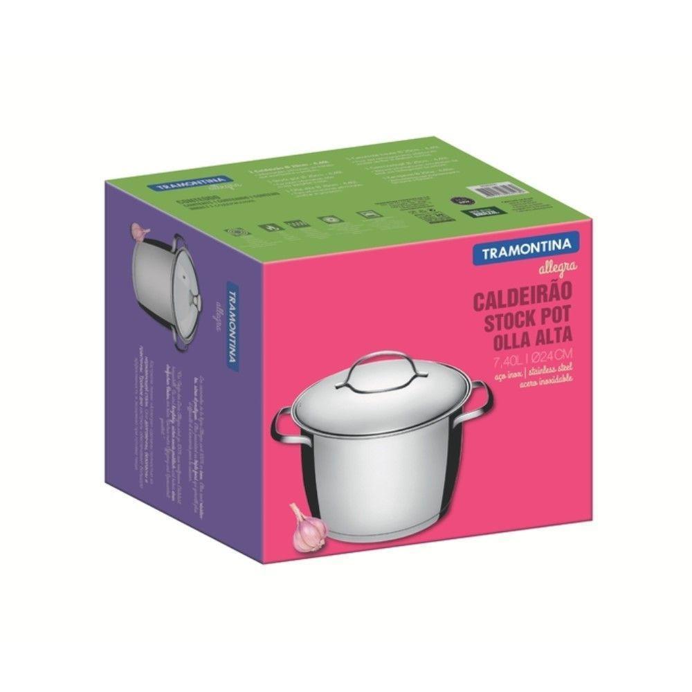 Caldeirão Allegra 24 Cm 7,5 L Em Aço Inox - 6