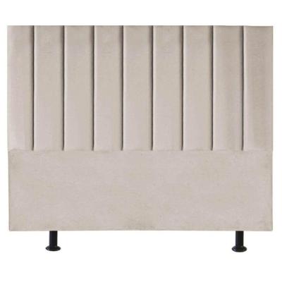Cabeceira Estofada Cama Box King 195 Cm Sophia Carla Suede Cor:bege