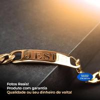 Pulseira Jesus Cristo Aço Masculina Dourada Banhada Ouro Qualidade Premium Inoxidável Presente - 3