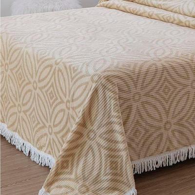 Colcha Casal Chenille Canelada Isadora Bege Jolitex