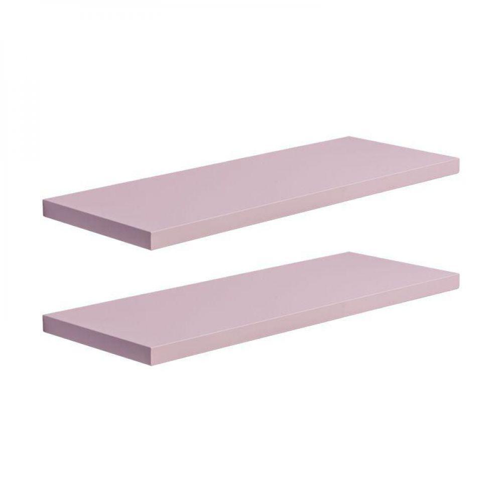 Kit 2 Prateleiras 30 X 10cm Rosa Claro Suporte Invisível - 2