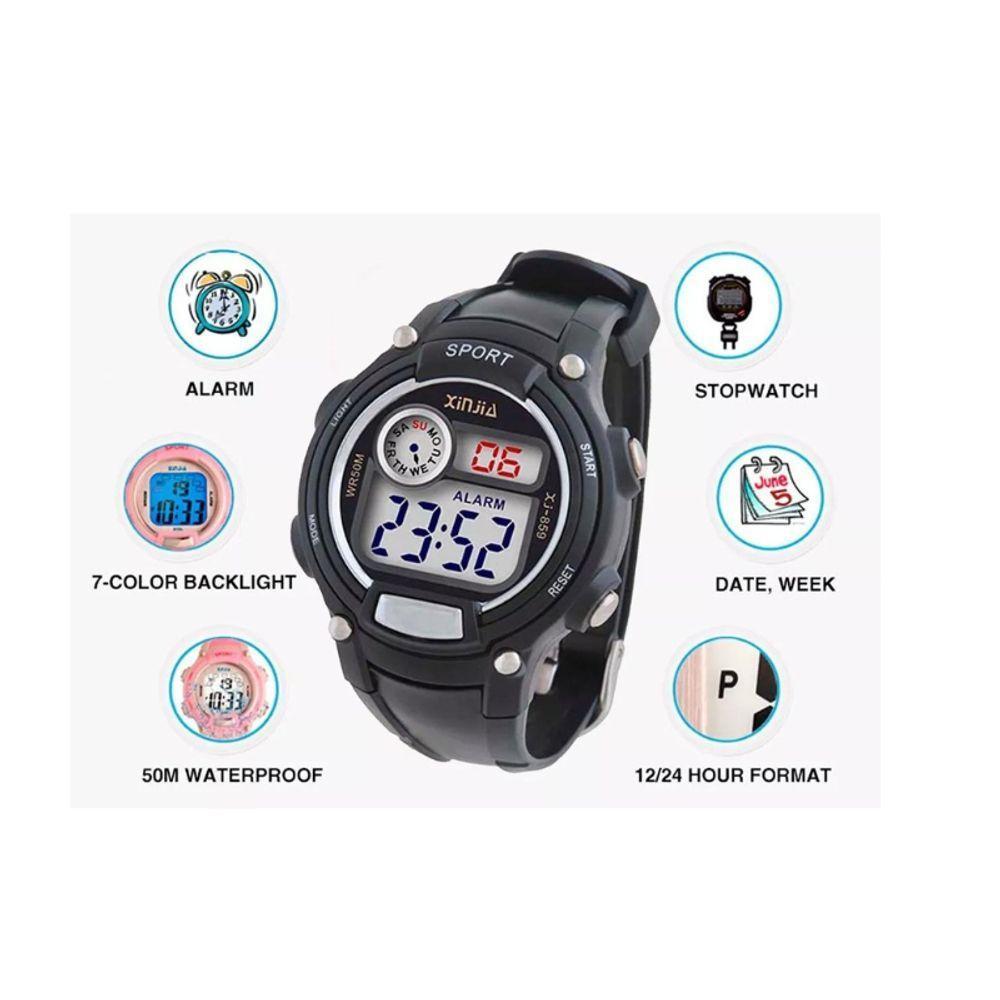 Relógio Infantil Criança Digital Prova Da Água Xj-859 - 4