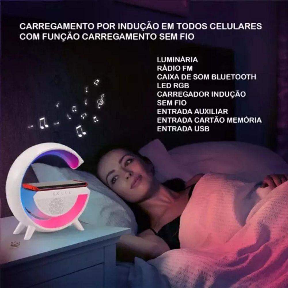 Luminária De Mesa G Speaker Smart Station Bluetooth Com Som - 7