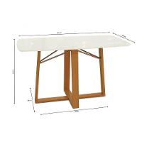 Mesa De Jantar Kappesberg Em Madeira Maciça Com Tampo De Vidro Off White 170cm - 2