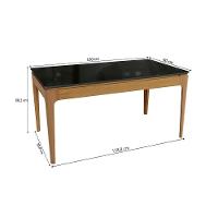 Mesa De Jantar Kappesberg Em Madeira Maciça Com Tampo De Vidro Preto Fosco 160cm - 2