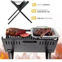 Churrasqueira Portátil Em X Dobrável A Carvão Acompanha Forma - 2