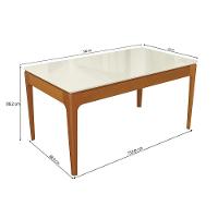 Mesa De Jantar Kappesberg Em Madeira Maciça Com Tampo De Vidro Off White 160cm - 2