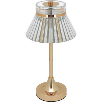 Luminária Led Mesa Abajur Usb Metal 33x15x15cm Dourado