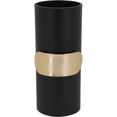 Vaso Decorativo Enfeite Casa Metal 24x10x10cm Preto