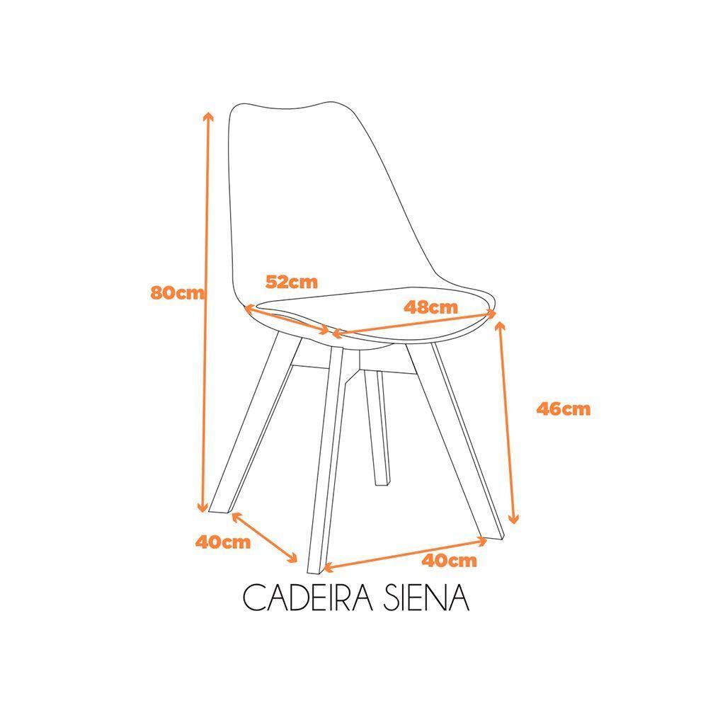 Kit 2 Cadeiras Siena Com Estrutura Em Polipropileno Fratini Preto - 2