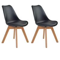 Kit 2 Cadeiras Siena Com Estrutura Em Polipropileno Fratini Preto - 1