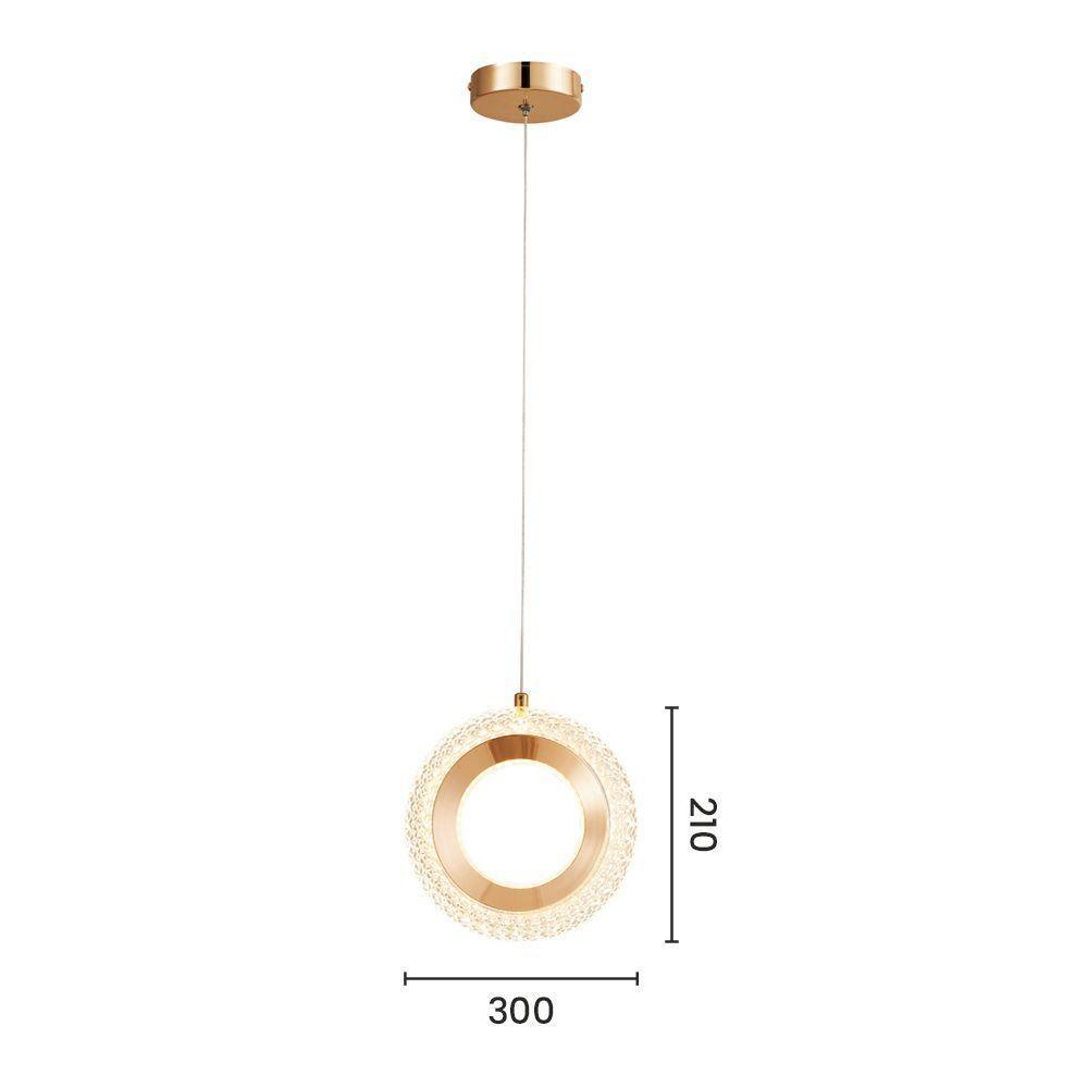 Lustre Pendente Astraled Helvetios Pt-9122 Dourado Brilho Led Bivolt Dourado Pt-9122 - 2