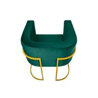 Kit 2 Poltronas Decorativa Sala De Estar Base De Ferro Dourada Veludo Verde