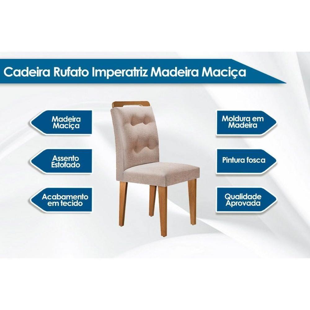Kit 2 Cadeiras Sala Jantar Imperatriz 2 Un Madeira Capuccino-linho Bege Turim - Rufato - 2