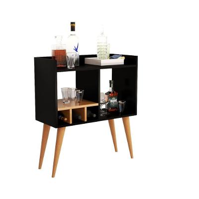 Aparador Estilo Minibar Resistente Sala De Estar Para Visitas Preto
